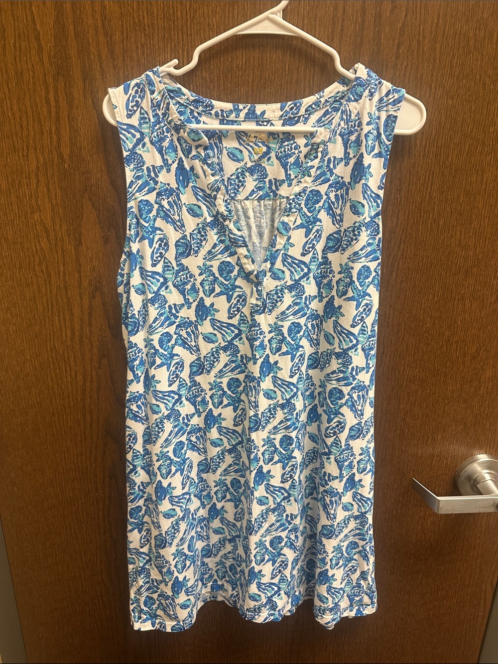 Lilly Pulitzer Blue and White Sleeveless Mini Dress